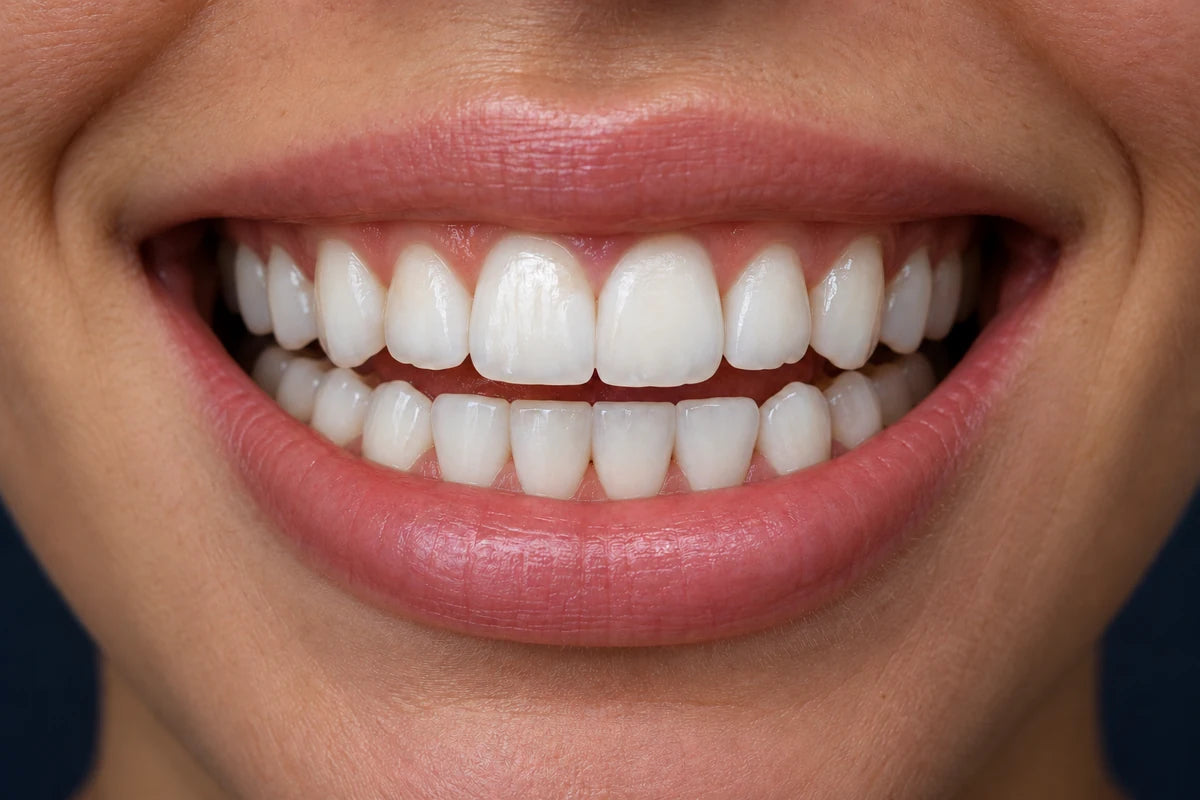 Simulated brighter smile, not a customer treatment result